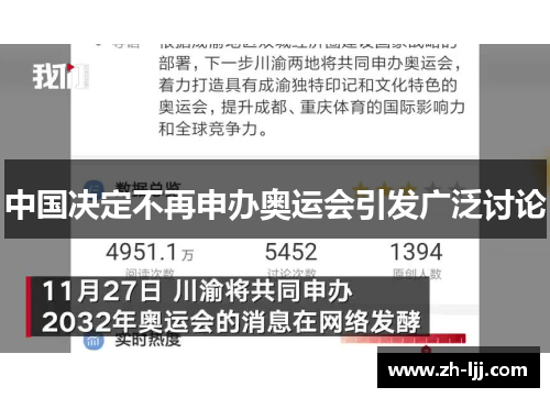 中国决定不再申办奥运会引发广泛讨论